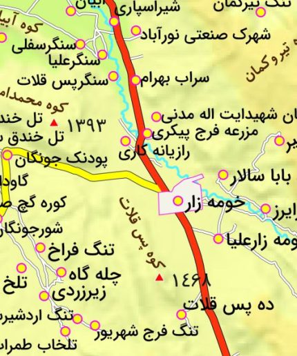 شهرستان ممسنی مقیاس 250000 نسخه مخصوص چاپ