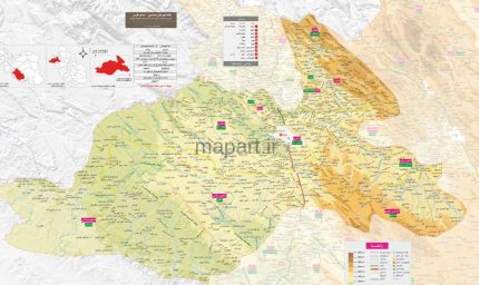 نقشه شهرستان ممسنی مقیاس 250000
