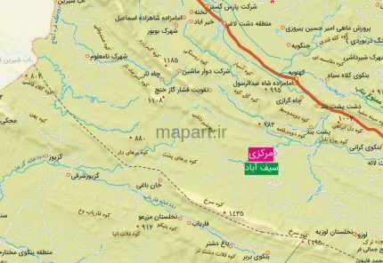 جدیدترین نقشه شهرستان خنج با جزییات