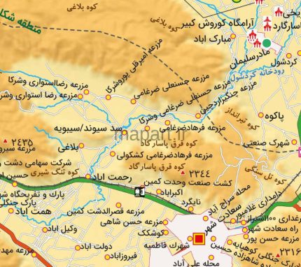 جدیدترین نقشه شهرستان پاسارگاد