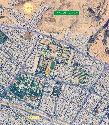 عکس ماهواره ای باغ تخت شیراز