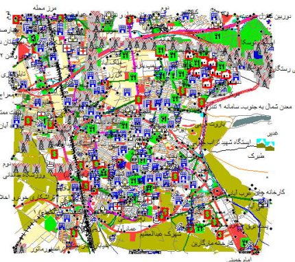 نقشه gis شهر ری