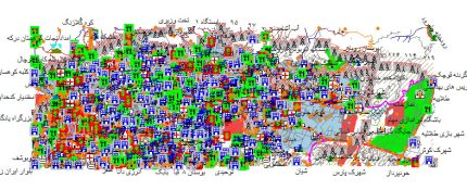 نقشه gis منطقه 1 تهران