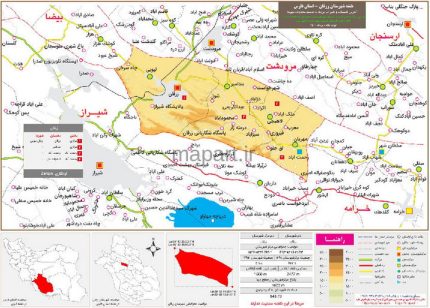 نقشه تقسیمات شهرستان زرقان 1400