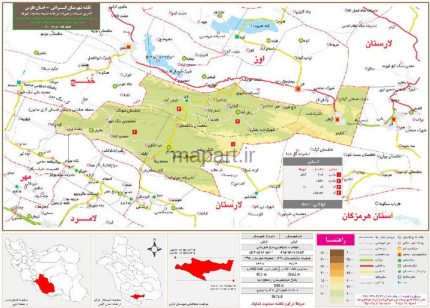 نقشه تقسیمات شهرستان گراش 1400