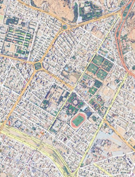 نقشه ماهواره ای حافظیه و اطلسی شیراز