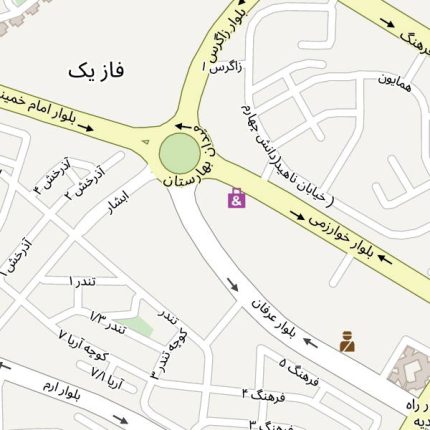 نقشه شهر صدرا با کیفیت بالا برای چاپ