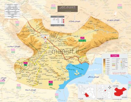 نقشه شهرستان ارسنجان مقیاس 250000