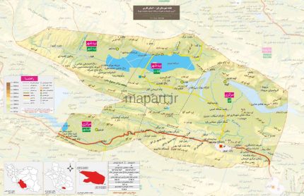 نقشه شهرستان اوز مقیاس 250000