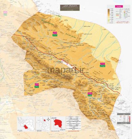 نقشه شهرستان بوانات مقیاس 250000