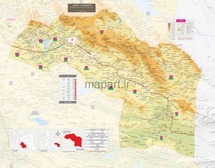 نقشه شهرستان داراب مقیاس 250000