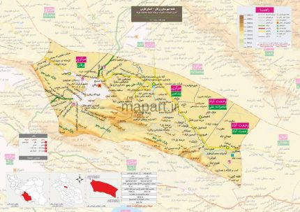 نقشه شهرستان زرقان مقیاس 250000