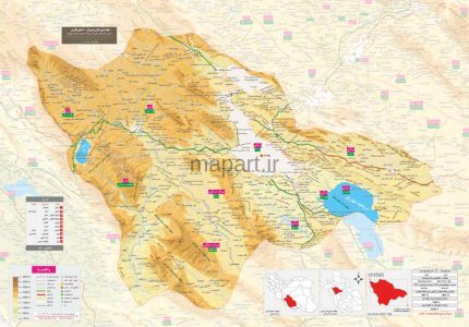 نقشه شهرستان شیراز مقیاس 250000