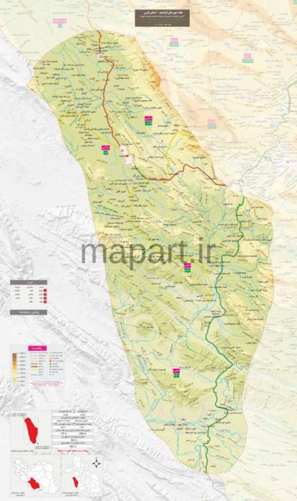 نقشه شهرستان فراشبند مقیاس 250000