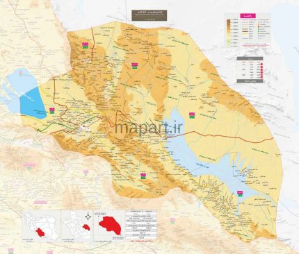 نقشه شهرستان نی ریز مقیاس 250000
