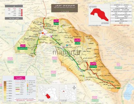 نقشه شهرستان کوه چنار مقیاس 250000