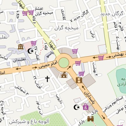 نقشه وکتور با کیفیت بالا شهر گرگان
